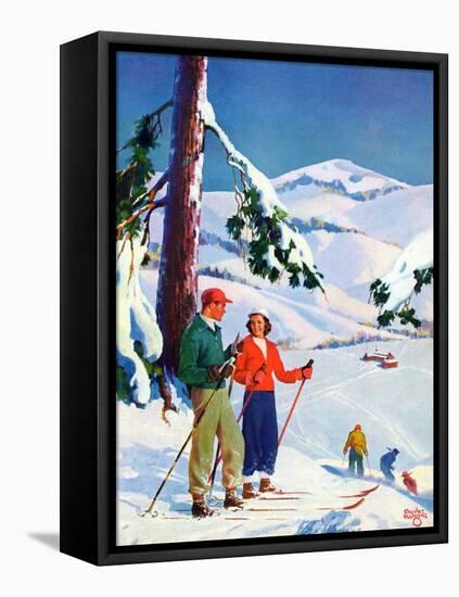 "Ski Break,"January 1, 1939-Charles Hargens-Framed Premier Image Canvas