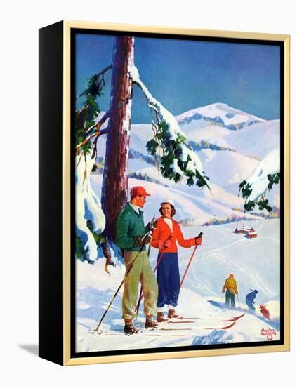 "Ski Break,"January 1, 1939-Charles Hargens-Framed Premier Image Canvas