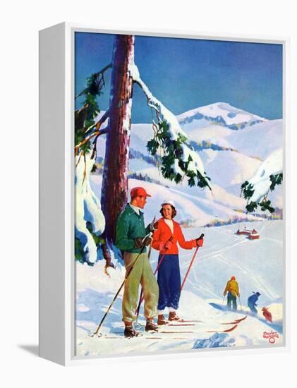 "Ski Break,"January 1, 1939-Charles Hargens-Framed Premier Image Canvas