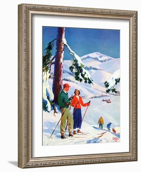 "Ski Break,"January 1, 1939-Charles Hargens-Framed Giclee Print