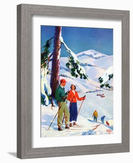 "Ski Break,"January 1, 1939-Charles Hargens-Framed Giclee Print