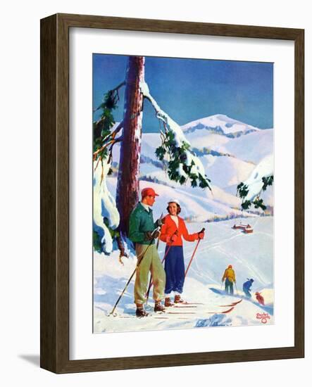 "Ski Break,"January 1, 1939-Charles Hargens-Framed Giclee Print