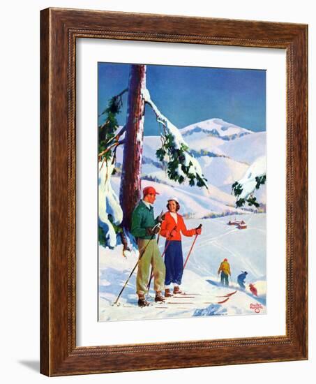 "Ski Break,"January 1, 1939-Charles Hargens-Framed Giclee Print