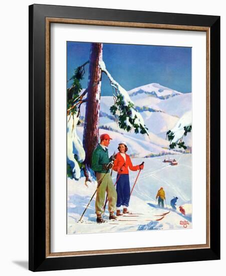 "Ski Break,"January 1, 1939-Charles Hargens-Framed Giclee Print