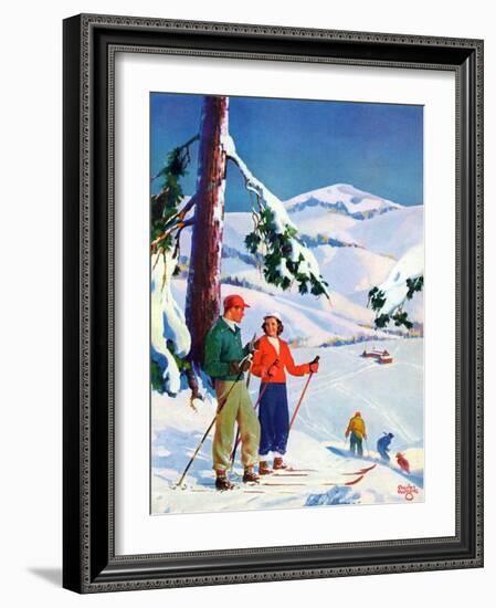 "Ski Break,"January 1, 1939-Charles Hargens-Framed Giclee Print