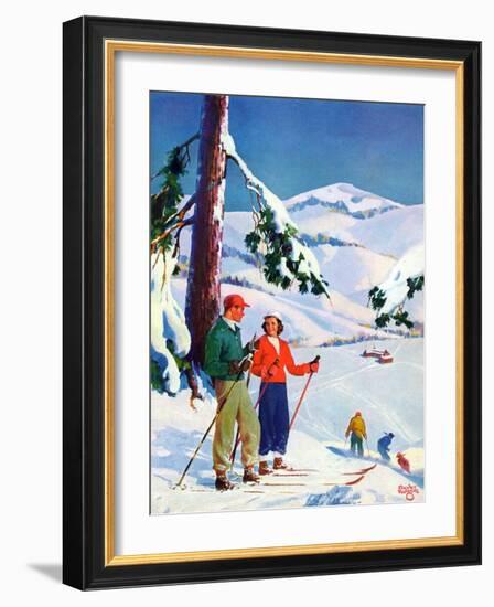 "Ski Break,"January 1, 1939-Charles Hargens-Framed Giclee Print