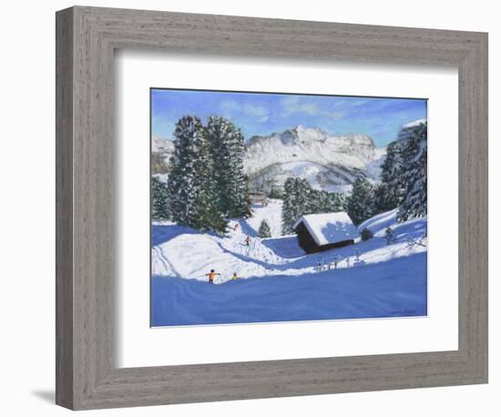 Ski Chalet, Samoens, Grand Massif, France, 2023 (Oil on Canvas)-Andrew Macara-Framed Giclee Print