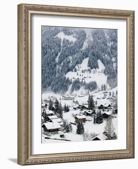 Ski Chalets, Grindelwald, Bern, Switzerland-Walter Bibikow-Framed Photographic Print