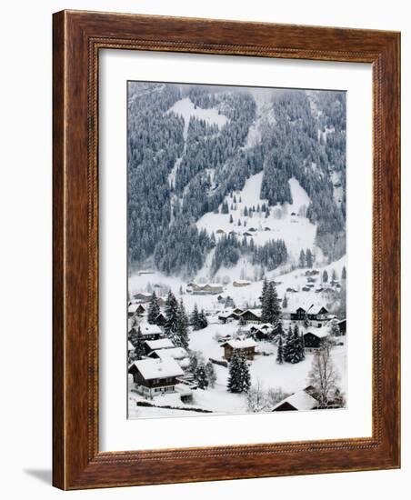 Ski Chalets, Grindelwald, Bern, Switzerland-Walter Bibikow-Framed Photographic Print