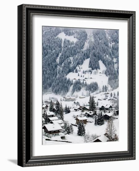 Ski Chalets, Grindelwald, Bern, Switzerland-Walter Bibikow-Framed Photographic Print