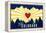 Ski Colorado - Heart and Treeline-Lantern Press-Framed Stretched Canvas