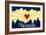 Ski Colorado - Heart and Treeline-Lantern Press-Framed Art Print