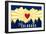 Ski Colorado - Heart and Treeline-Lantern Press-Framed Art Print