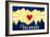 Ski Colorado - Heart and Treeline-Lantern Press-Framed Art Print