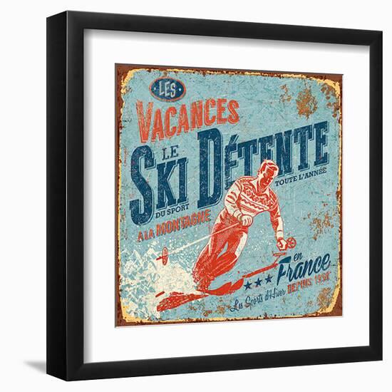 Ski détente-Bruno Pozzo-Framed Art Print