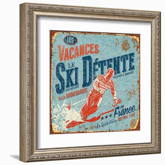 Ski détente-Bruno Pozzo-Framed Art Print