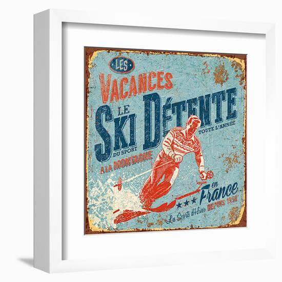Ski détente-Bruno Pozzo-Framed Art Print