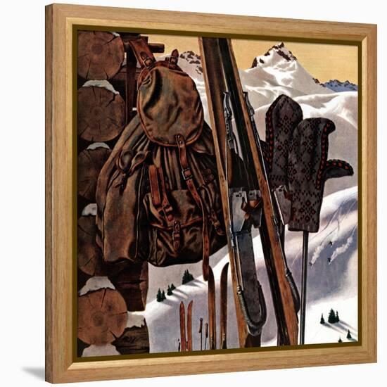 "Ski Equipment Still Life," February 3, 1945-John Atherton-Framed Premier Image Canvas