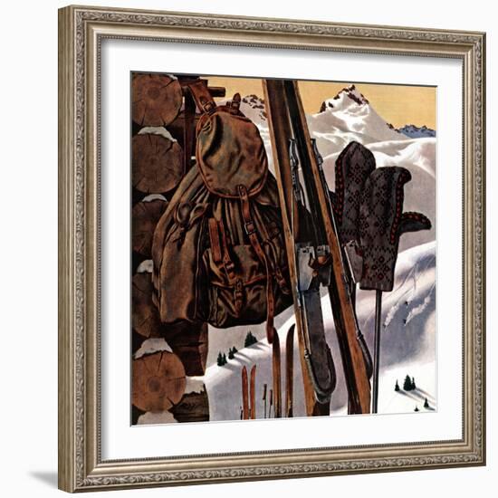 "Ski Equipment Still Life," February 3, 1945-John Atherton-Framed Giclee Print