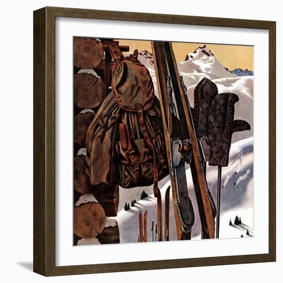 "Ski Equipment Still Life," February 3, 1945-John Atherton-Framed Giclee Print