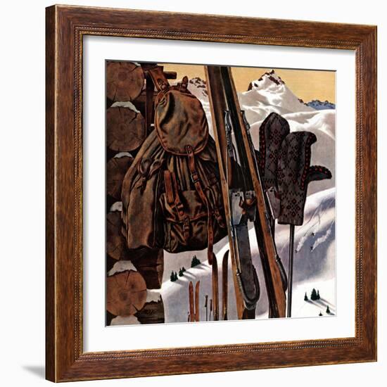 "Ski Equipment Still Life," February 3, 1945-John Atherton-Framed Giclee Print
