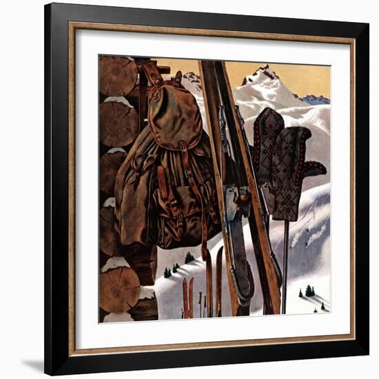 "Ski Equipment Still Life," February 3, 1945-John Atherton-Framed Giclee Print