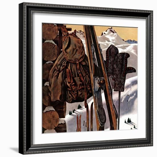 "Ski Equipment Still Life," February 3, 1945-John Atherton-Framed Giclee Print