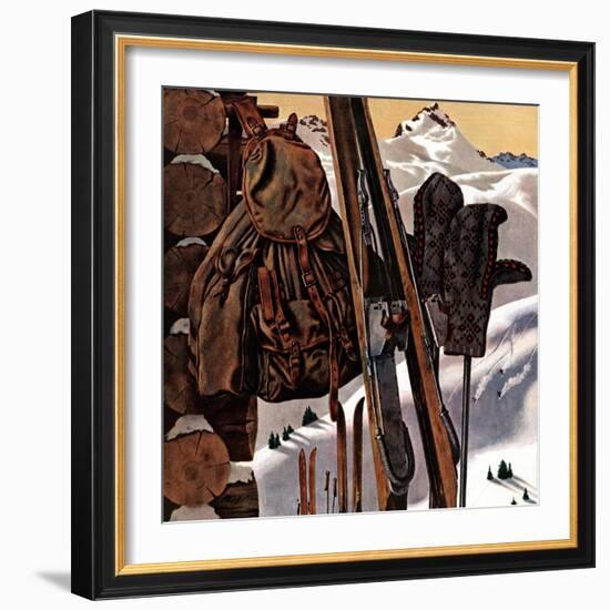 "Ski Equipment Still Life," February 3, 1945-John Atherton-Framed Giclee Print