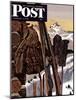 "Ski Equipment Still Life," Saturday Evening Post Cover, February 3, 1945-John Atherton-Mounted Giclee Print