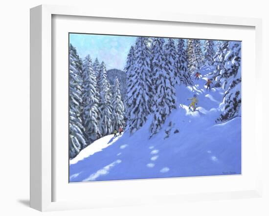 Ski Francais,Morzine, 2020, (oil on canvas)-Andrew Macara-Framed Giclee Print