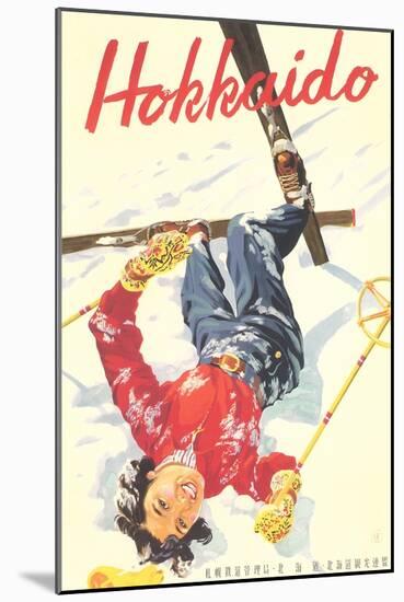 Ski Hokkaido Travel Poster-null-Mounted Art Print