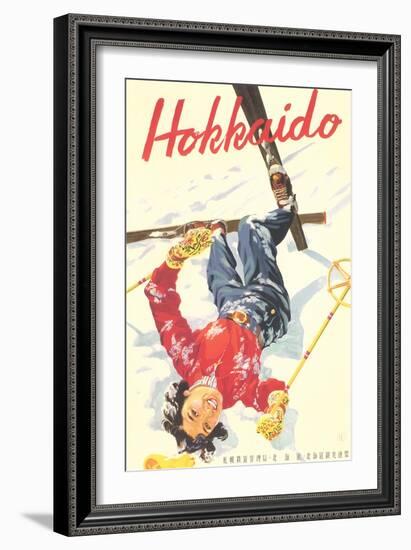 Ski Hokkaido Travel Poster-null-Framed Art Print