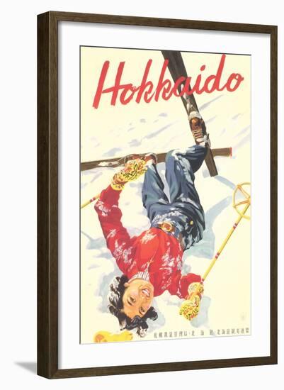 Ski Hokkaido Travel Poster-null-Framed Art Print