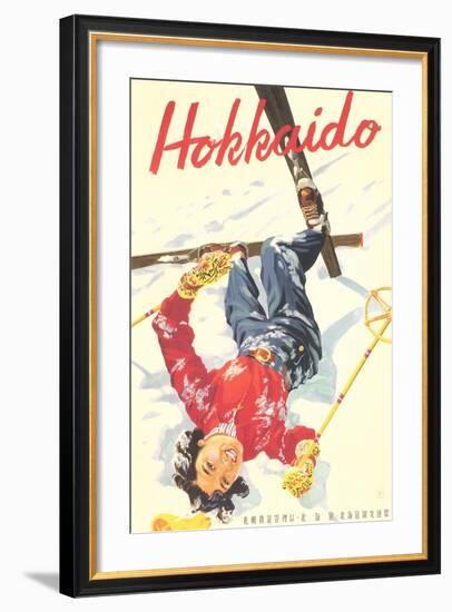 Ski Hokkaido Travel Poster-null-Framed Art Print