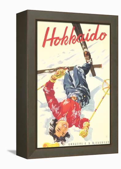 Ski Hokkaido Travel Poster-null-Framed Stretched Canvas