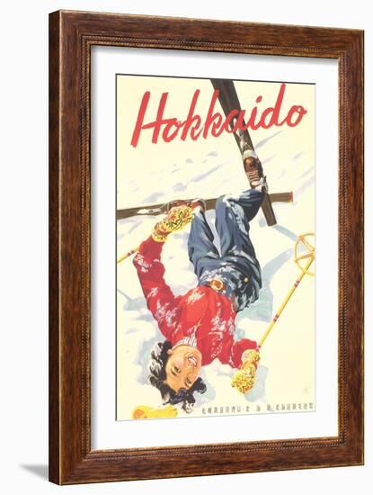 Ski Hokkaido Travel Poster-null-Framed Premium Giclee Print