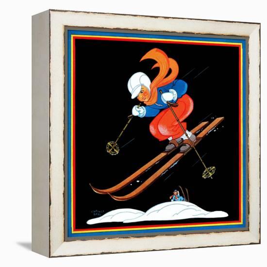 Ski Jump - Child Life-Clarence Biers-Framed Premier Image Canvas