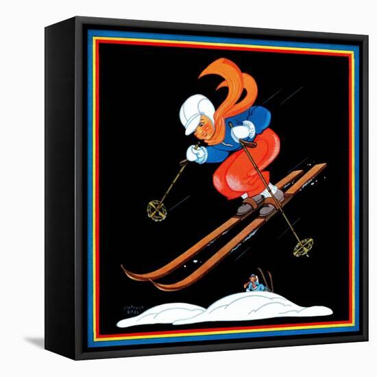 Ski Jump - Child Life-Clarence Biers-Framed Premier Image Canvas
