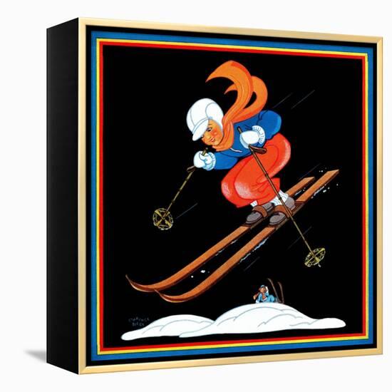 Ski Jump - Child Life-Clarence Biers-Framed Premier Image Canvas