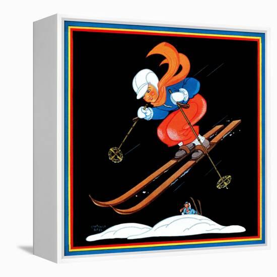 Ski Jump - Child Life-Clarence Biers-Framed Premier Image Canvas