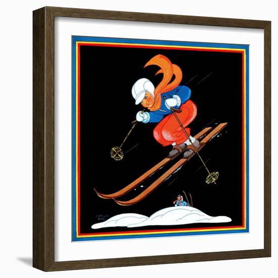 Ski Jump - Child Life-Clarence Biers-Framed Giclee Print