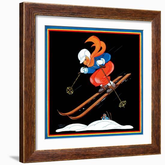 Ski Jump - Child Life-Clarence Biers-Framed Giclee Print