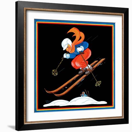 Ski Jump - Child Life-Clarence Biers-Framed Giclee Print