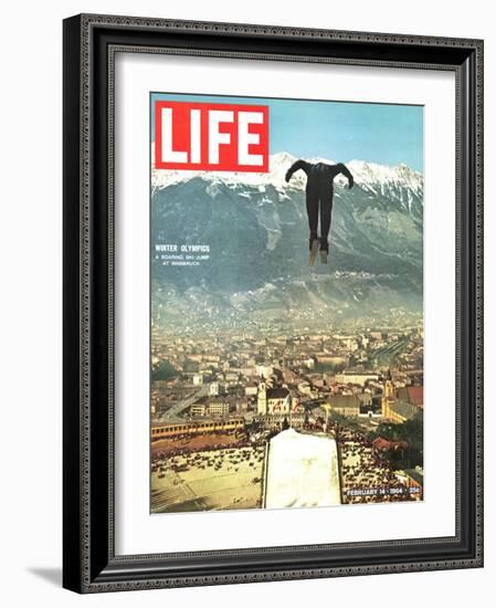 Ski Jumper at Innsbruck Olympics, February 14, 1964-Ralph Crane-Framed Photographic Print