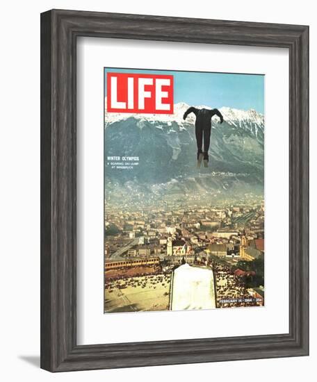 Ski Jumper at Innsbruck Olympics, February 14, 1964-Ralph Crane-Framed Photographic Print