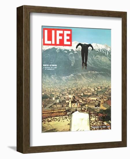 Ski Jumper at Innsbruck Olympics, February 14, 1964-Ralph Crane-Framed Photographic Print