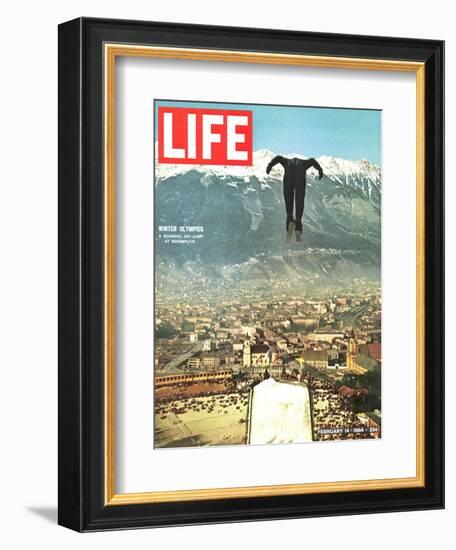 Ski Jumper at Innsbruck Olympics, February 14, 1964-Ralph Crane-Framed Photographic Print