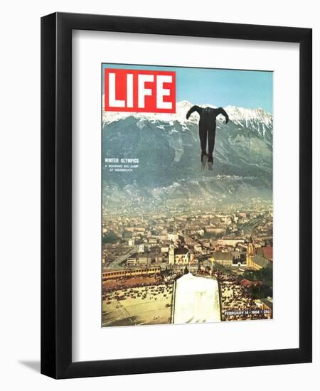 Ski Jumper at Innsbruck Olympics, February 14, 1964-Ralph Crane-Framed Photographic Print