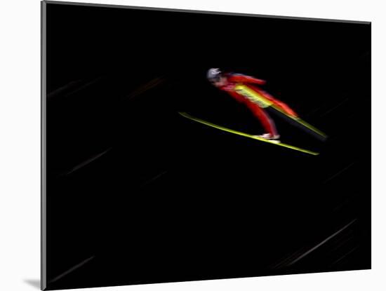 Ski Jumper in Action, Torino, Italy-Chris Trotman-Mounted Photographic Print