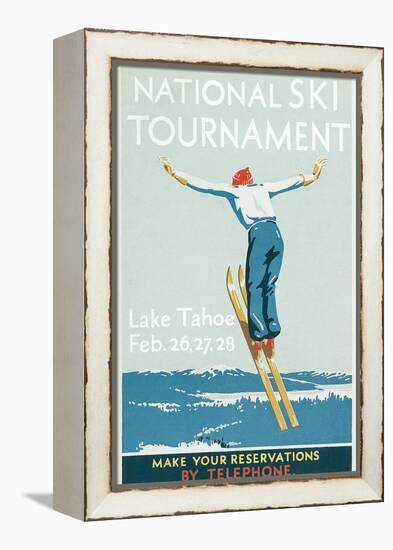 Ski Jumper, National Tournament-null-Framed Stretched Canvas
